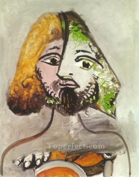 Buste d homme 1971 Cubism Oil Paintings